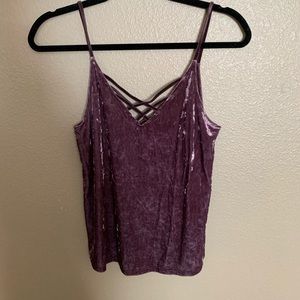 Purple velvet tank